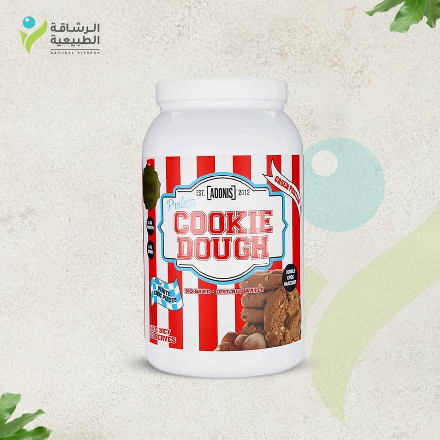 Cookie Do Protein Cookies from Adonis with double chocolate hazelnut flavor 1 kg with white chocolate pieces – cookie dough without sugar and gluten, casein protein 21 grams per serving (25 servings)