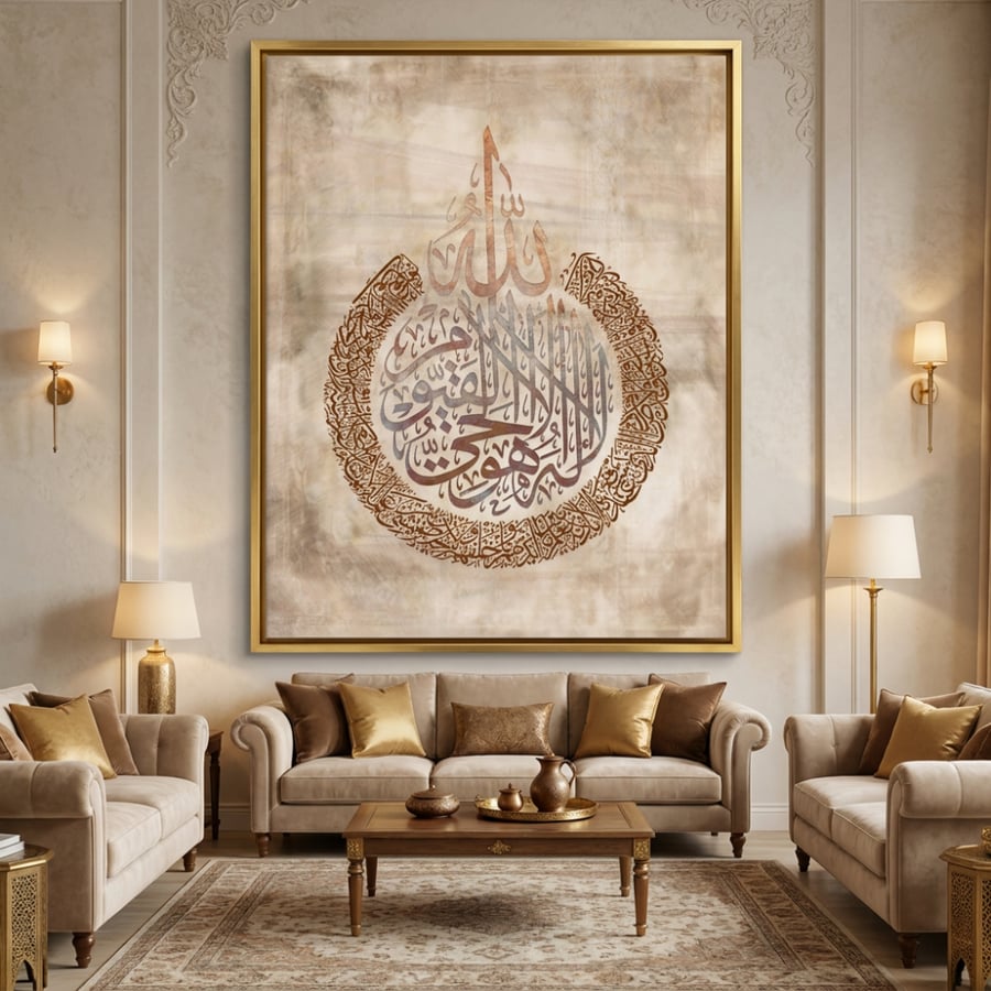 لوحات اسلامية اية الكرسي طباعة  تصميم مودرن