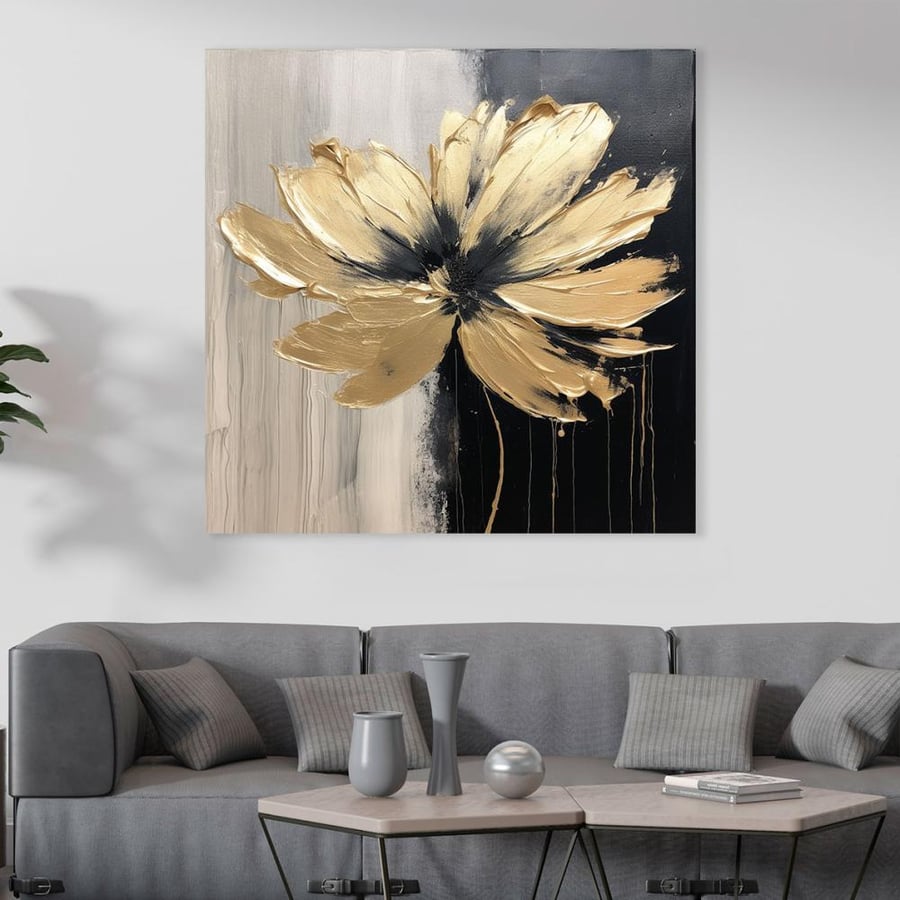 Square flower print panels modern design
