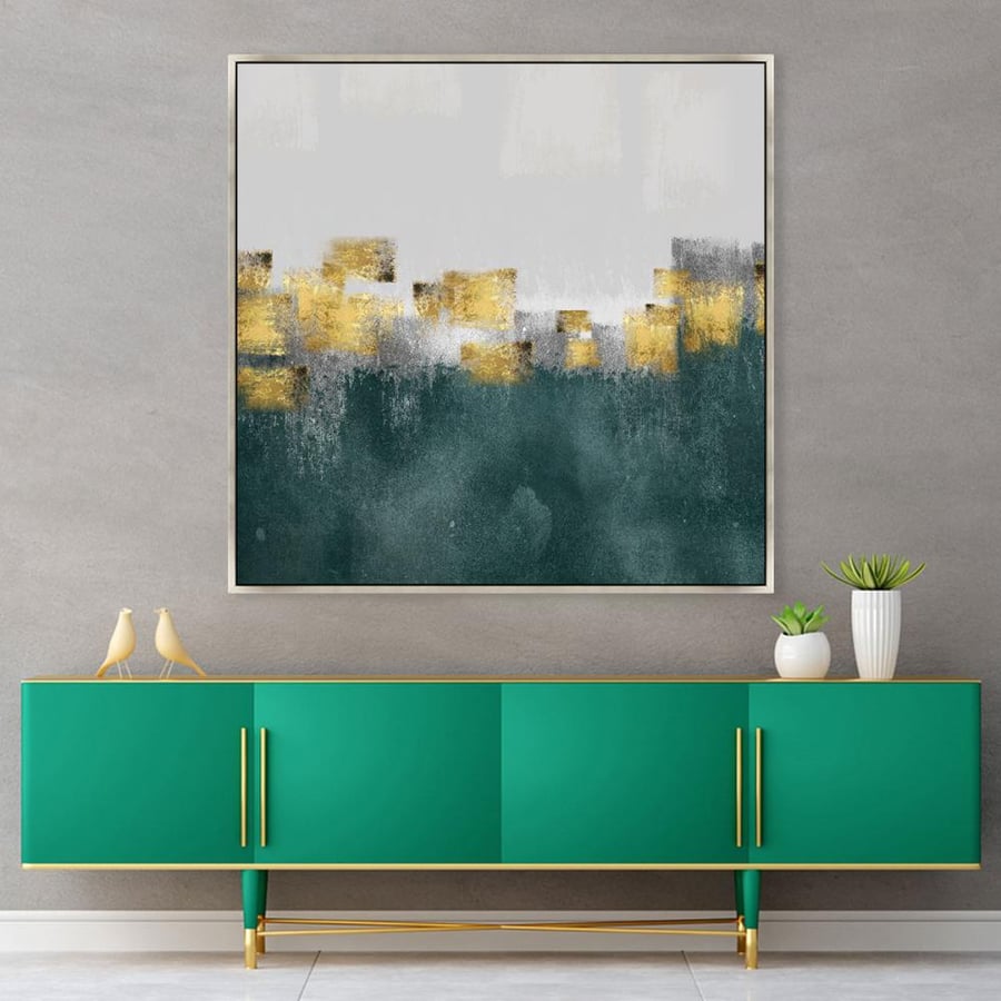 لوحات فن تجريدي طباعة مربعة تصميم مودرن