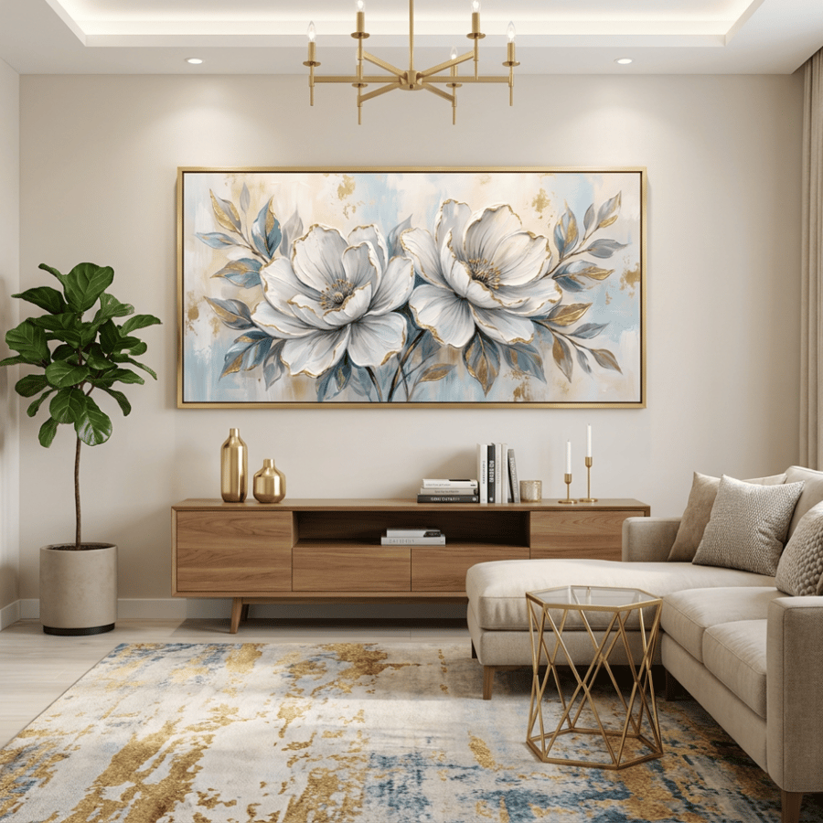 لوحات ورد فن تجريدي طباعة تصميم مودرن