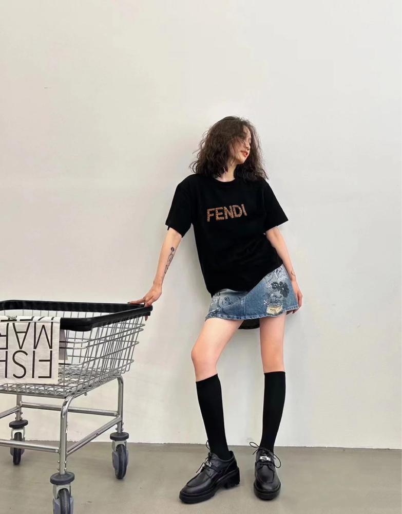 Fendi T-shirt with shiny writing