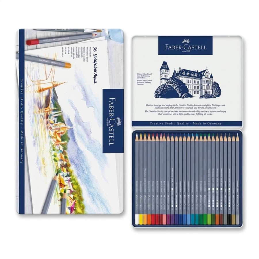 طقم الوان مائيه 36 لون FABERCASTELL حديد