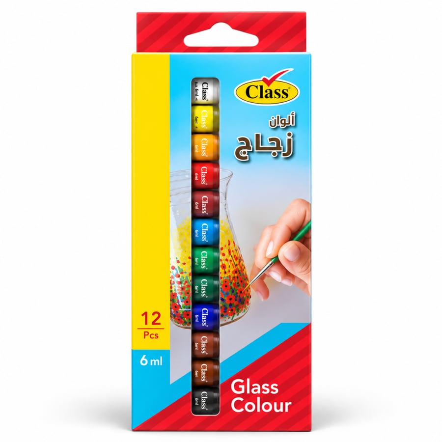 الوان زجاج عصار 12 الوان كلاس 6 مل