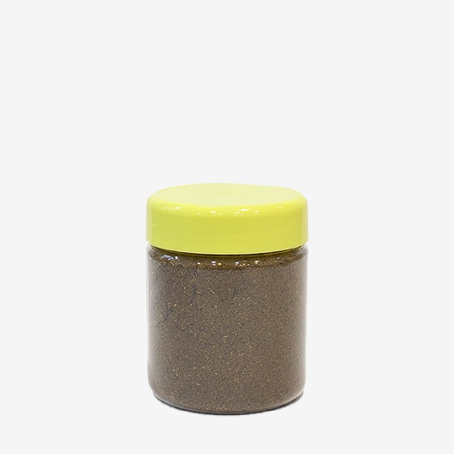A crushed (powdered) incense burner without herbal sugar