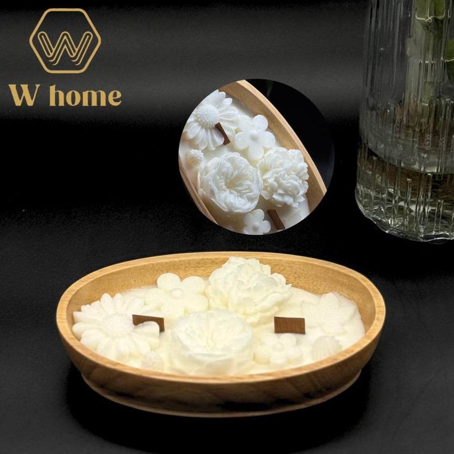 Candles with flower-shaped mold