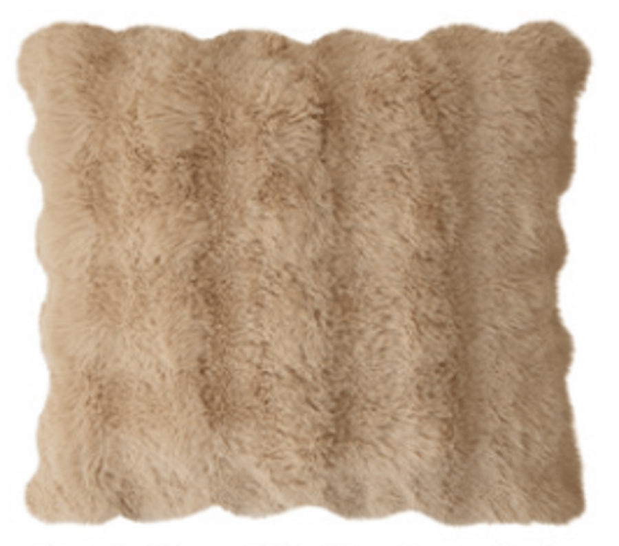 White fur cushion square