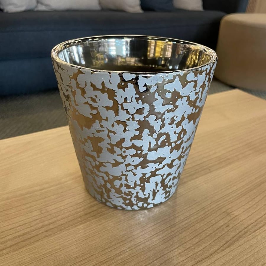 Silver decorated vase