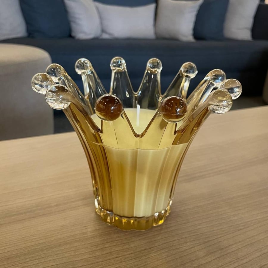 Golden glass candle