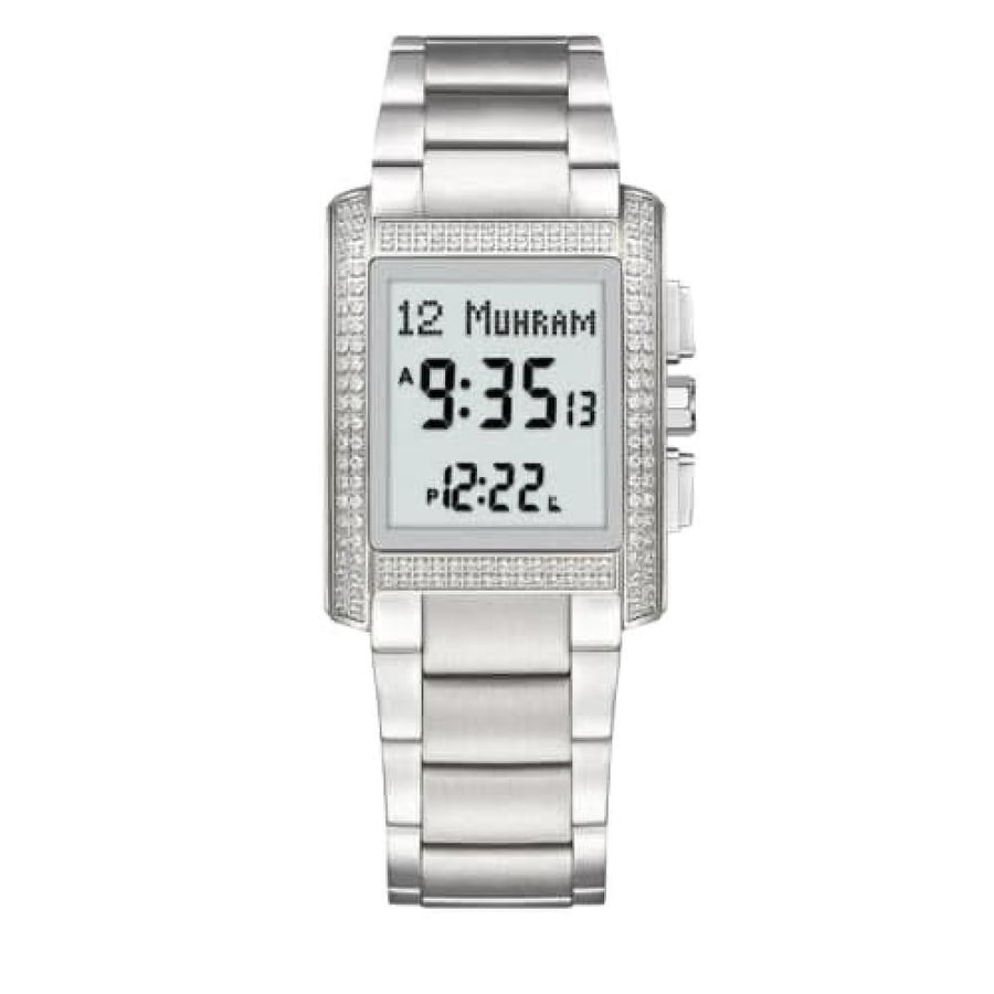 ساعة الحرمين دايموند الكلاسيكية HA-6208 مقاس 33MM مرصعة بالكريستال 4 جوانب