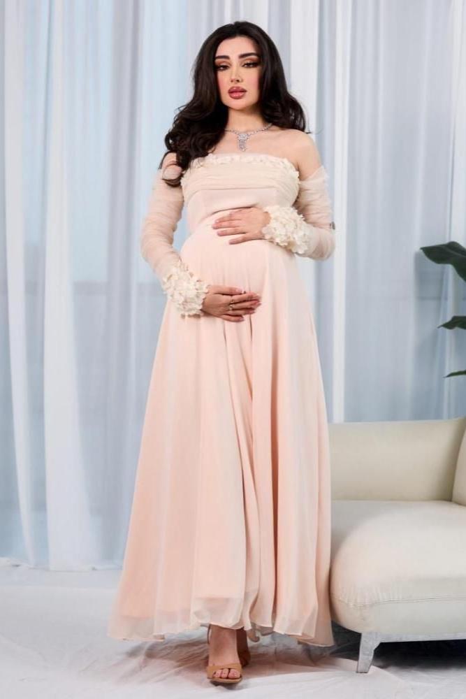 Soft chiffon maternity dress