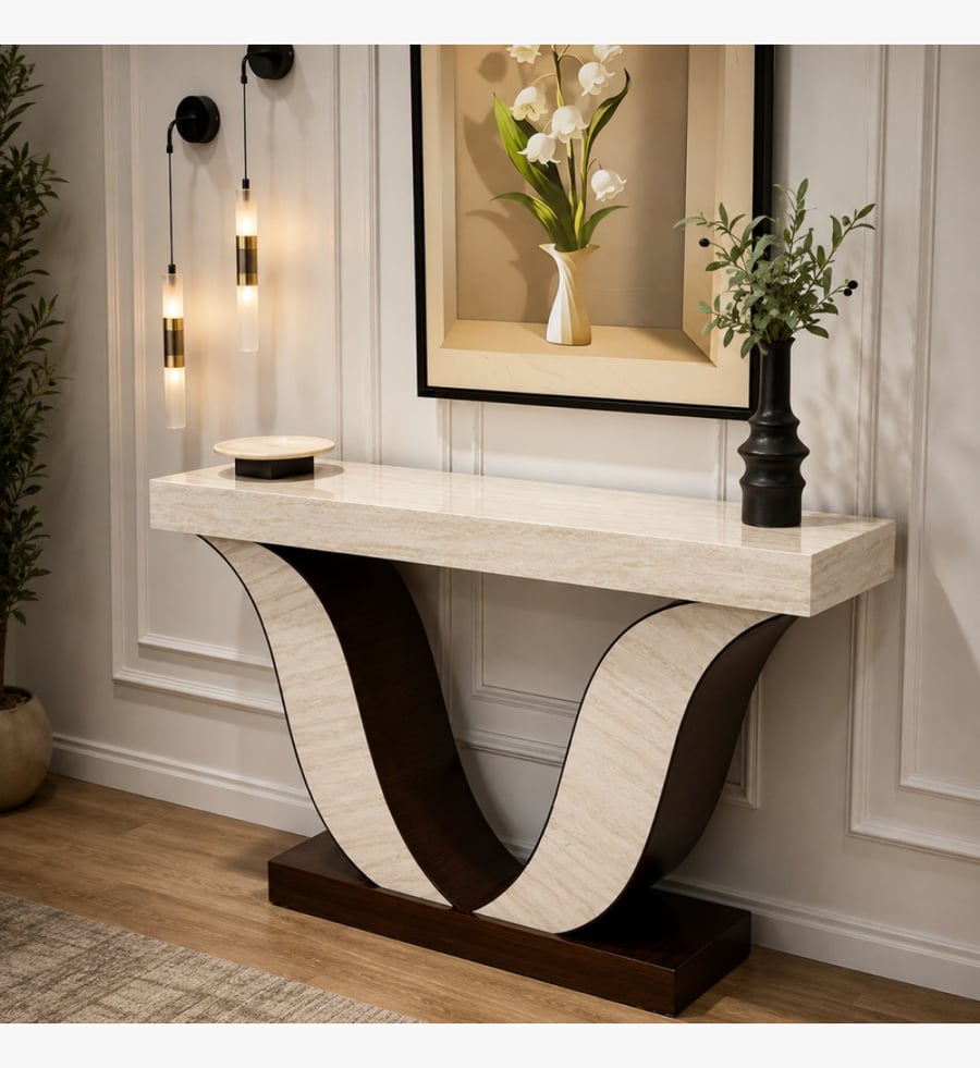 مدخل او طاولة كونسول سطح بديل الرخام بتصميم كلاسيكي فريد فاخر 150×36 ×90سم