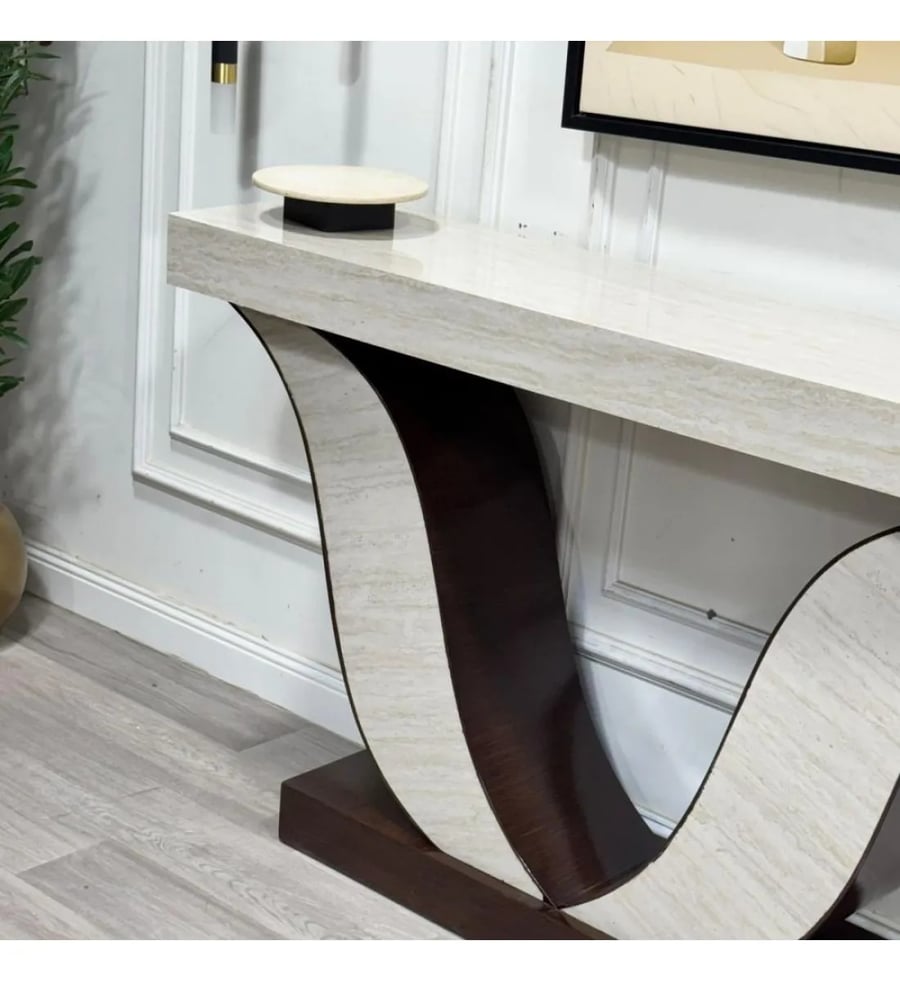 مدخل او طاولة كونسول سطح بديل الرخام بتصميم كلاسيكي فريد فاخر 150×36 ×90سم