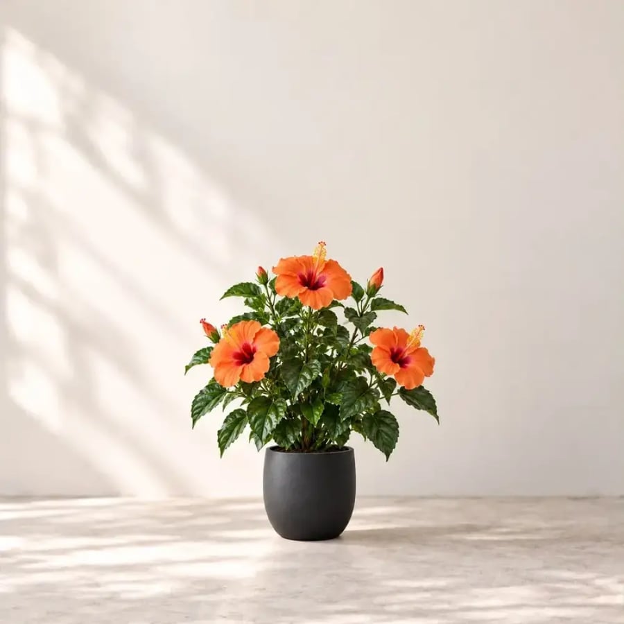 هيبسكس برتقالي «الورد الصيني» – Hibiscus rosa-sinensis
