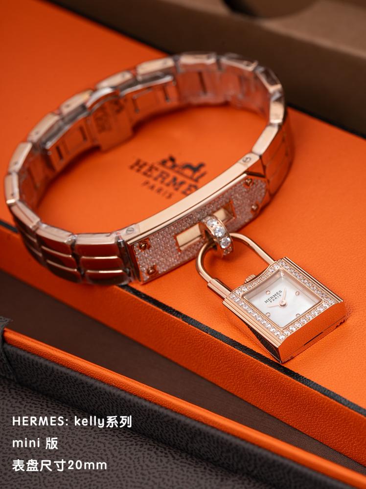 Hermes Kelly mini 20 mm - rose gold