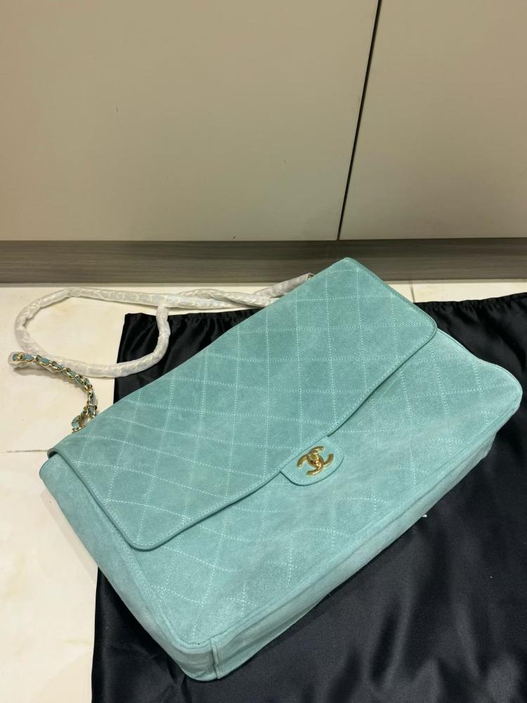 Chanel Maxi Flap Tiffany Sued