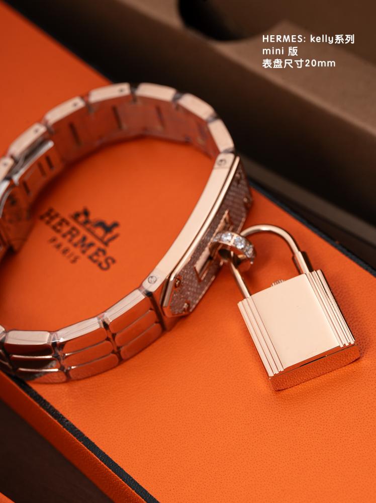 Hermes Kelly mini 20 mm - rose gold