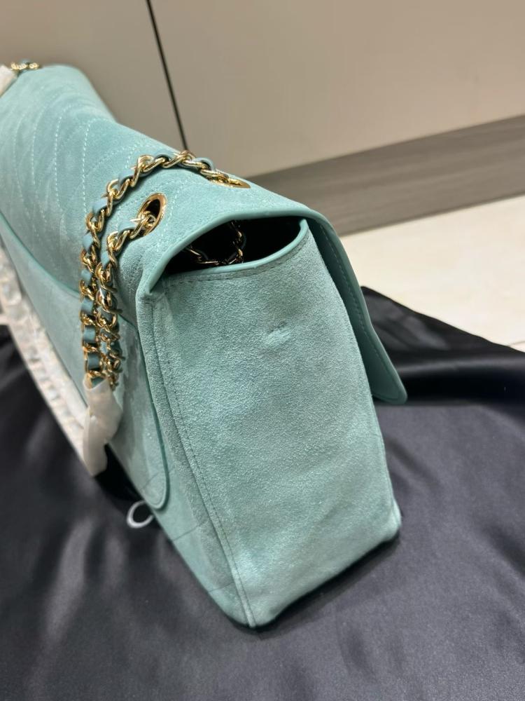 Chanel Maxi Flap Tiffany Sued