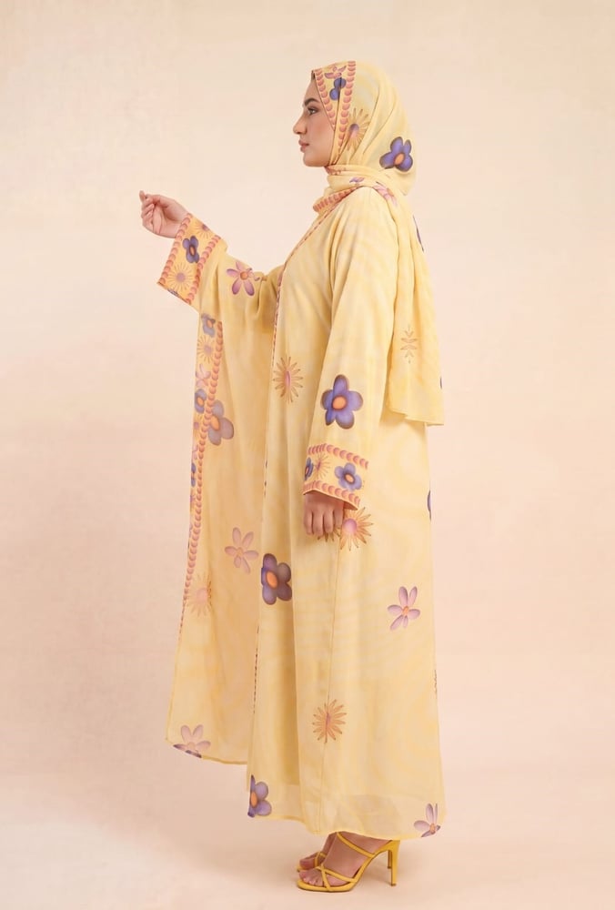 عباية شيفون مورد