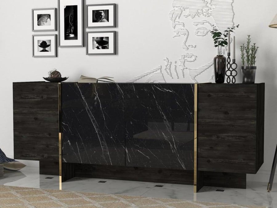 TV table set, coffee table, and entrance (Turkish craftsmanship) model Bianaco TV, Co, V-Console