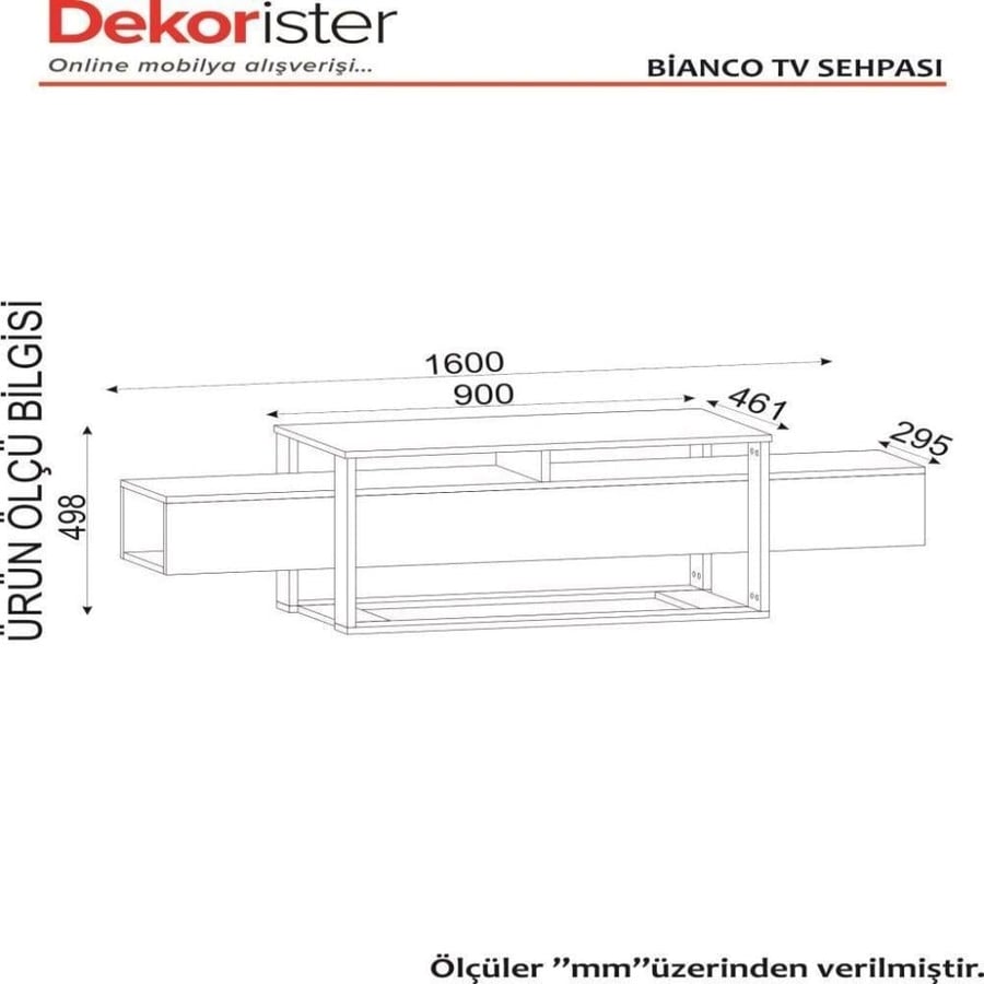 TV table set, coffee table, and entrance (Turkish craftsmanship) model Bianaco TV, Co, V-Console