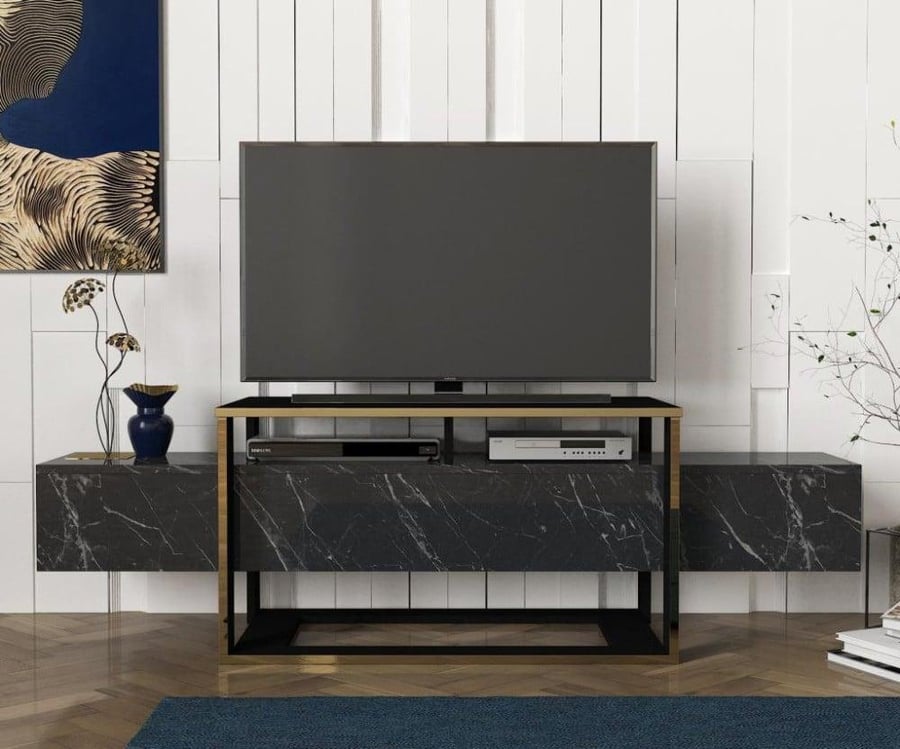 TV table set, coffee table, and entrance (Turkish craftsmanship) model Bianaco TV, Co, V-Console