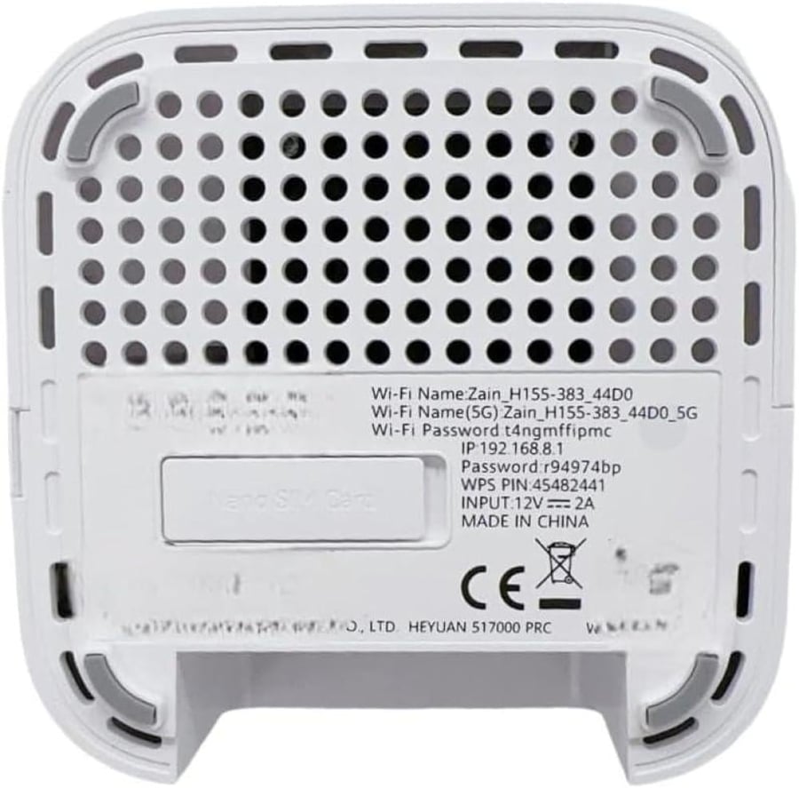 راوتر زين 5G CPE 5 H155-383 فقط على شريحة زين 3600Mbp