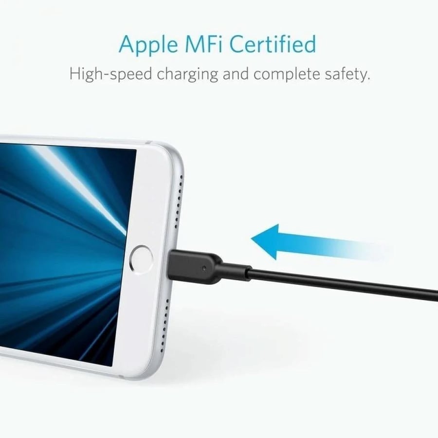 كيبل أنكر USB-A إلى Lightning للآيفون شحن سريع بطول 0.9 متر