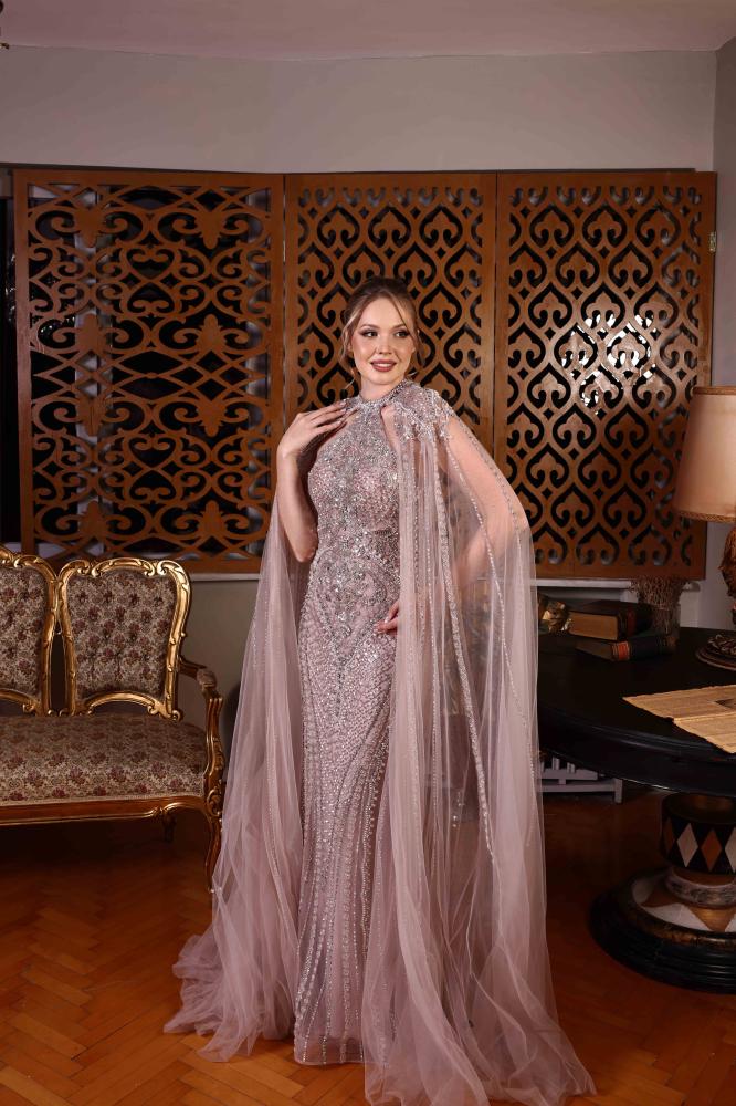 فستان سهرة هاي نك موديل 01287