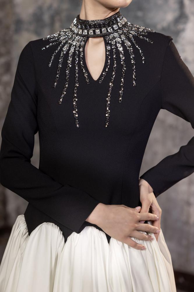 فستان سهرة ناعم كم موديل 2626