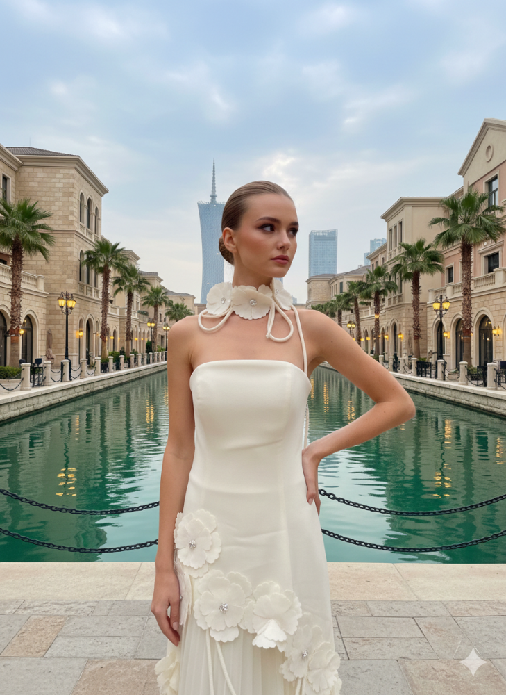 فستان سهرة كريب موديل 252550