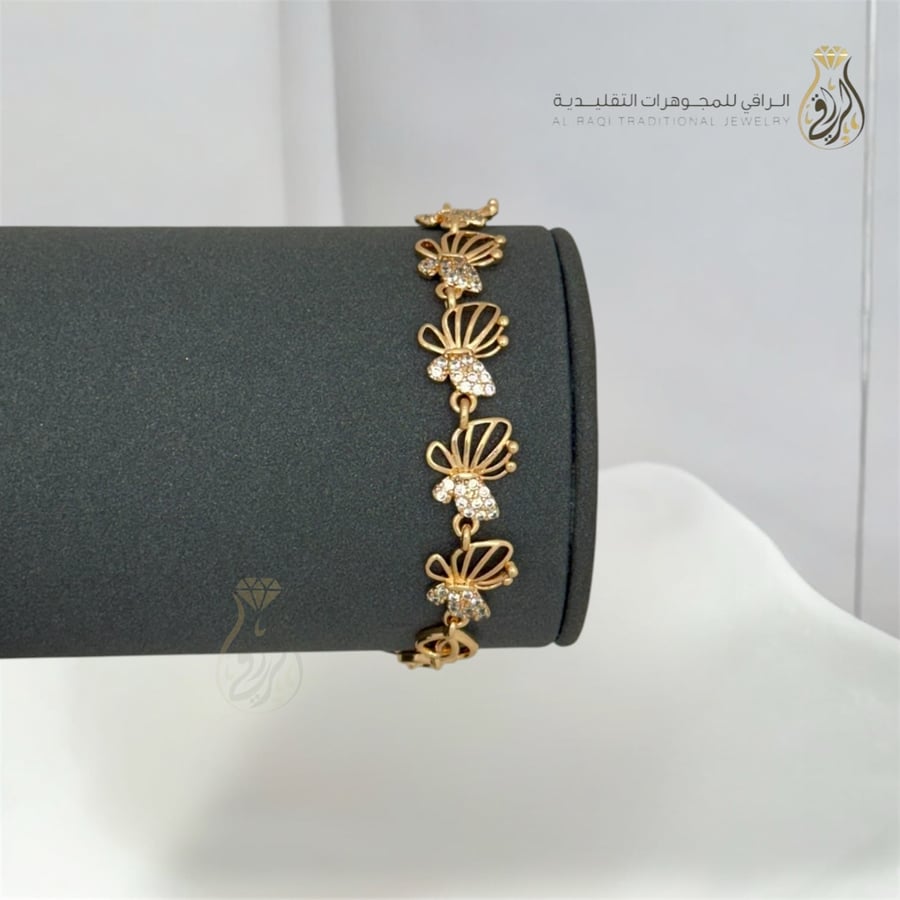 سوار بديل ذهب بتصميم فخم مرصّع بزركون لامع