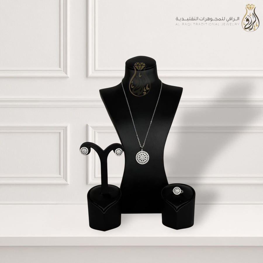 Traditional jewelry set with an ornate circular design