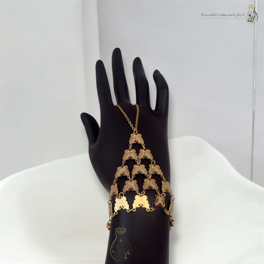سوار كف الفراشات الذهبي