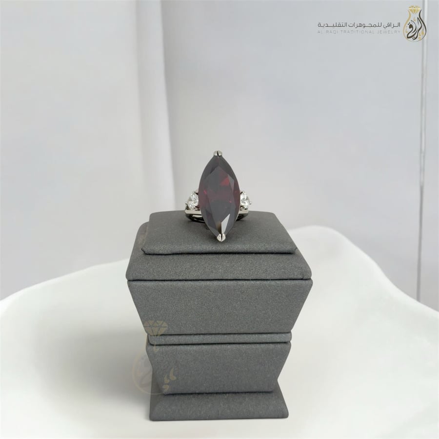 خاتم ماركيز عنابي فاخر