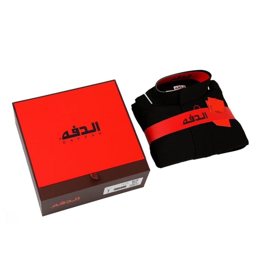 ثوب الدفه سحاب شتوى رجالى أسود TR6
