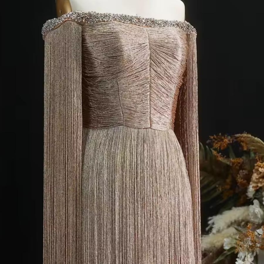 Gold fringe dress 161