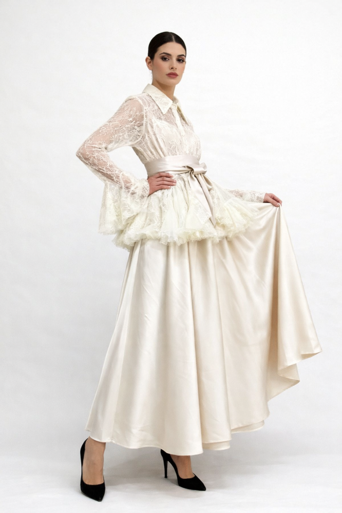 Loreen silk lace dress