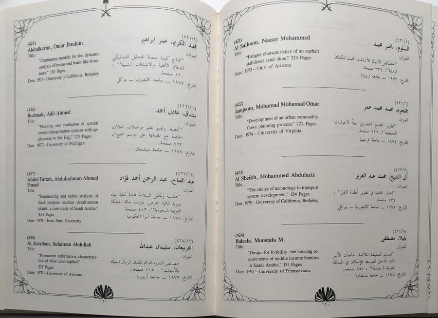 رسائل الدكتوراة المقبولة في الجامعات الامريكية والكندية عن المملكة العربية السعودية 1935-1987 . اعداد : د . عبدالله ناصر السبيعي . غلاف مقوى من الحجم الكبير