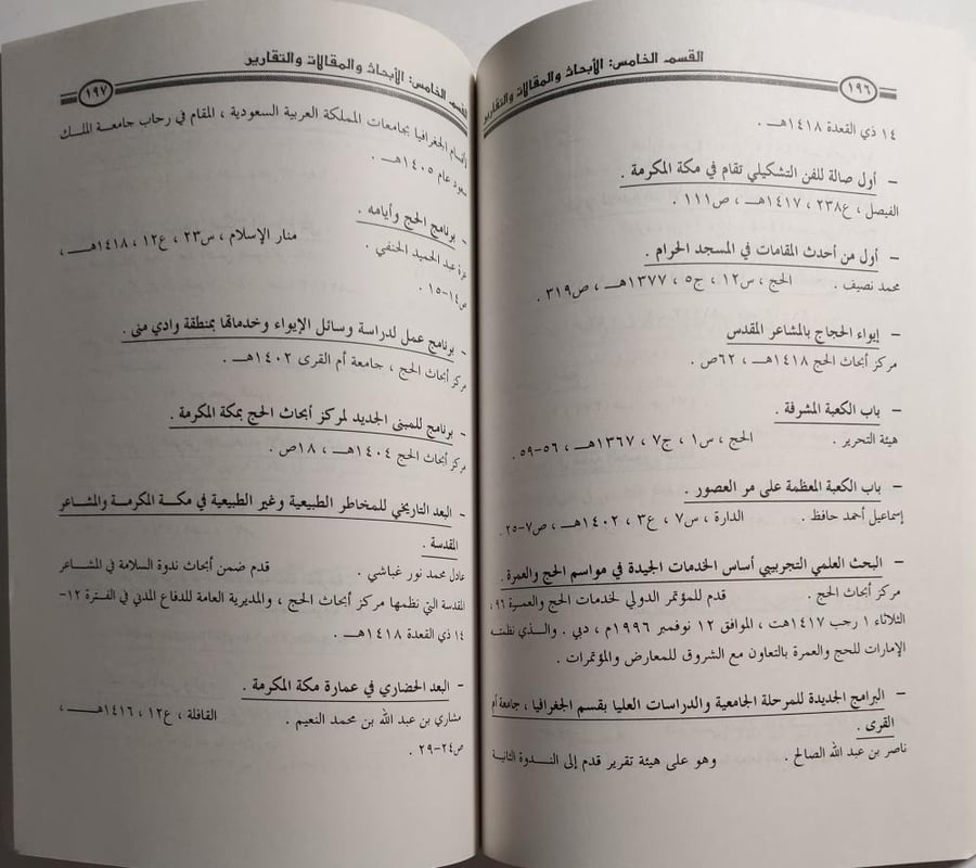 Mecca in the Saudi era (1343-1419 AH) (Bibliography)