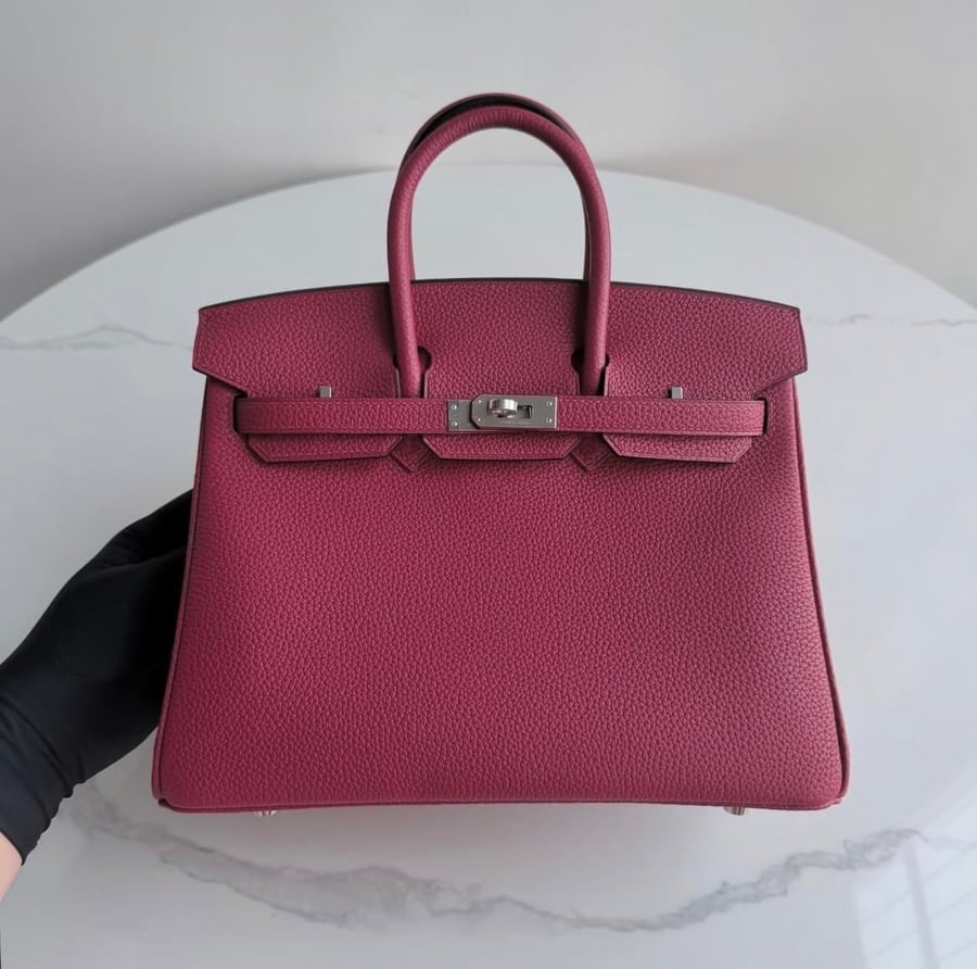 Birkin 25 Togo Rouge Grenade with PHW