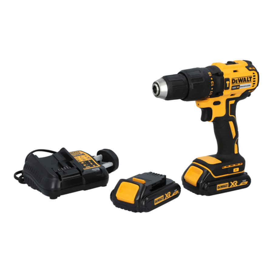 طقم مثقاب مطرقي لاسلكي 18 فولت - و13 مم لقم - مزود بمحرك BRUSHLESS ذو كفاءة عالية وعمر أطول واستهلاك أقل لأداء بلا حدود