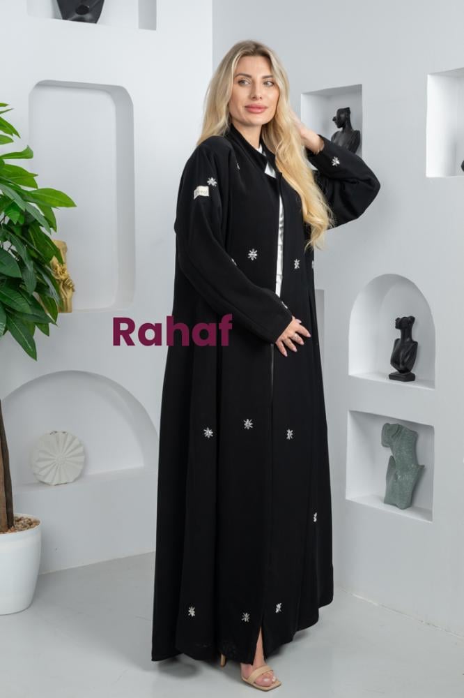 عباية بليزر  كسر ربع كلوش مطرزة RH14