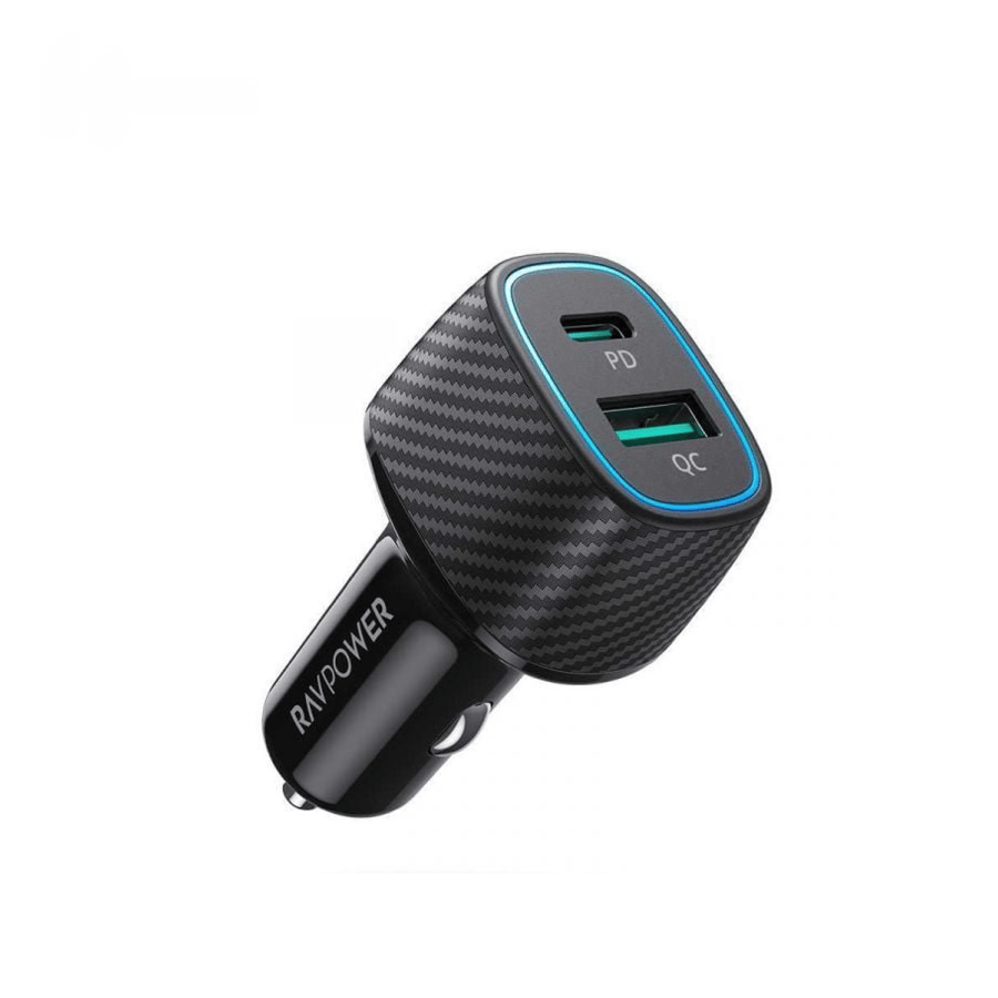 شاحن سيارة 60 واط USB + PD من راف بور