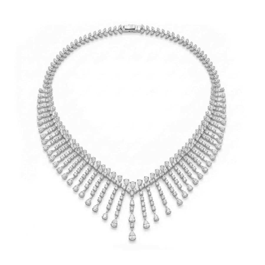 طقم ذهب ابيض والماس عيار18