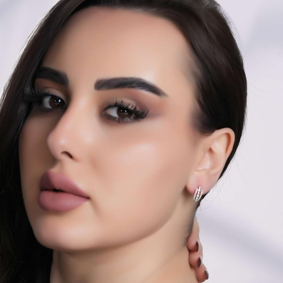 حلق ذهب ابيض والماس