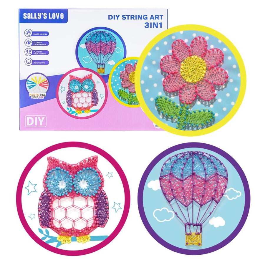 Art activity with nails and sewing