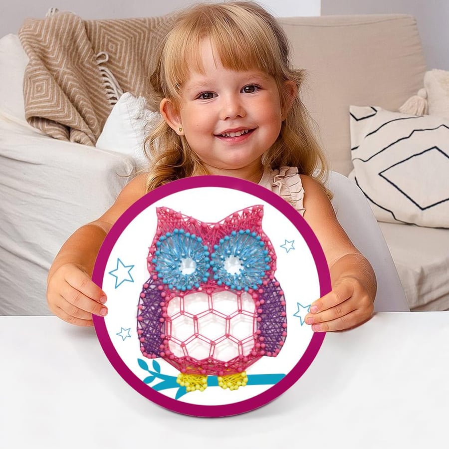 Art activity with nails and sewing
