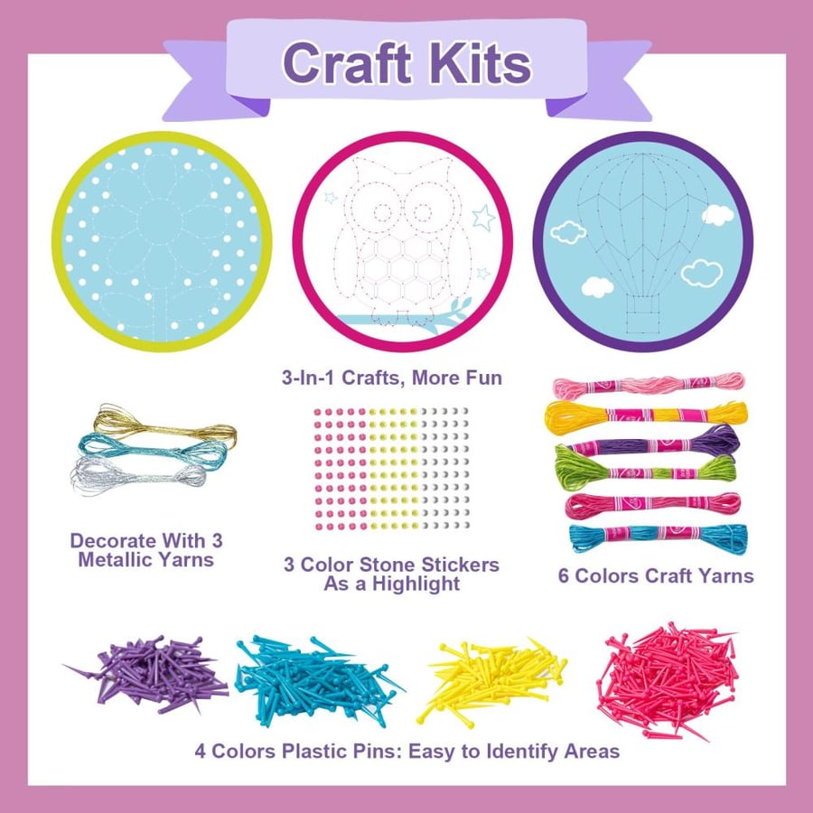 Art activity with nails and sewing