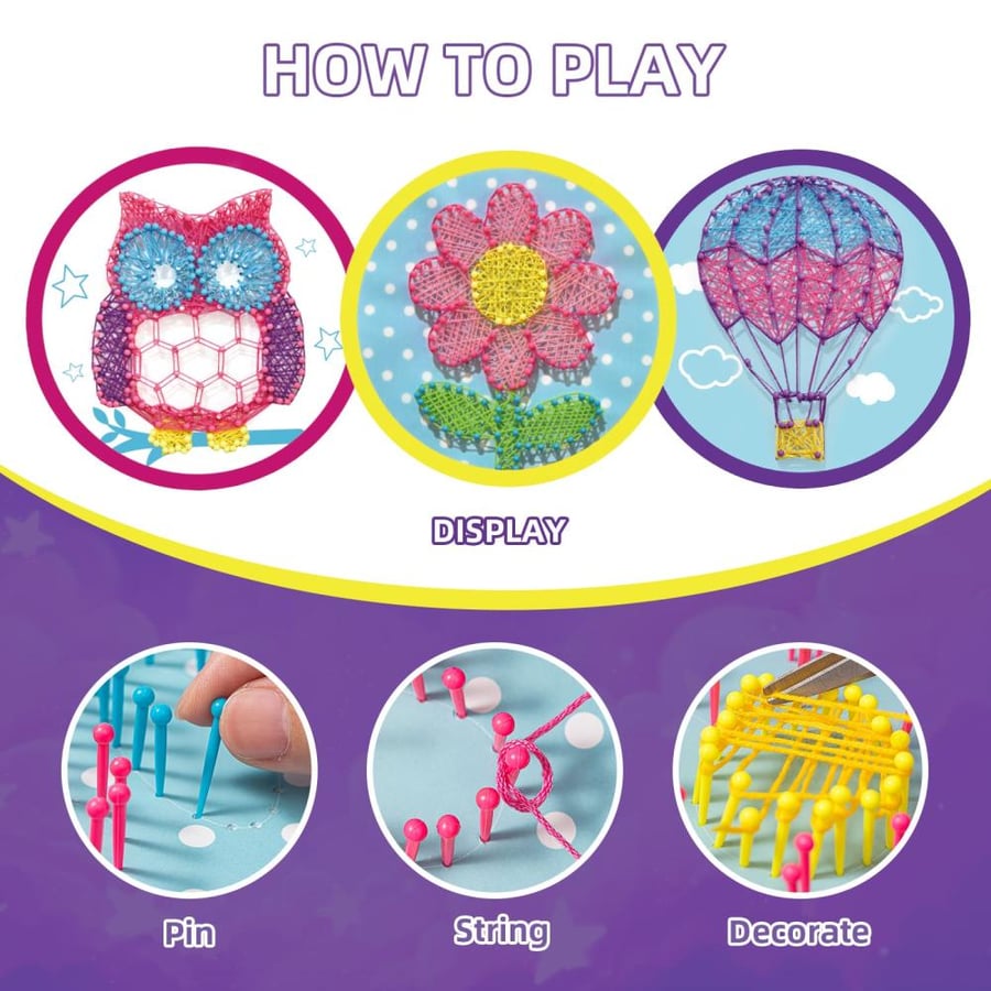 Art activity with nails and sewing